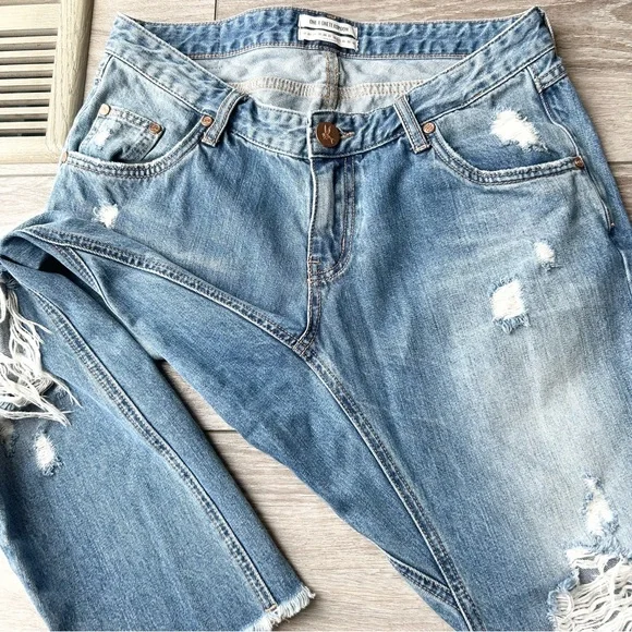 One Teaspoon Lonely Boys Distressed Jeans in Blue Buoy - Picture 7 of 16